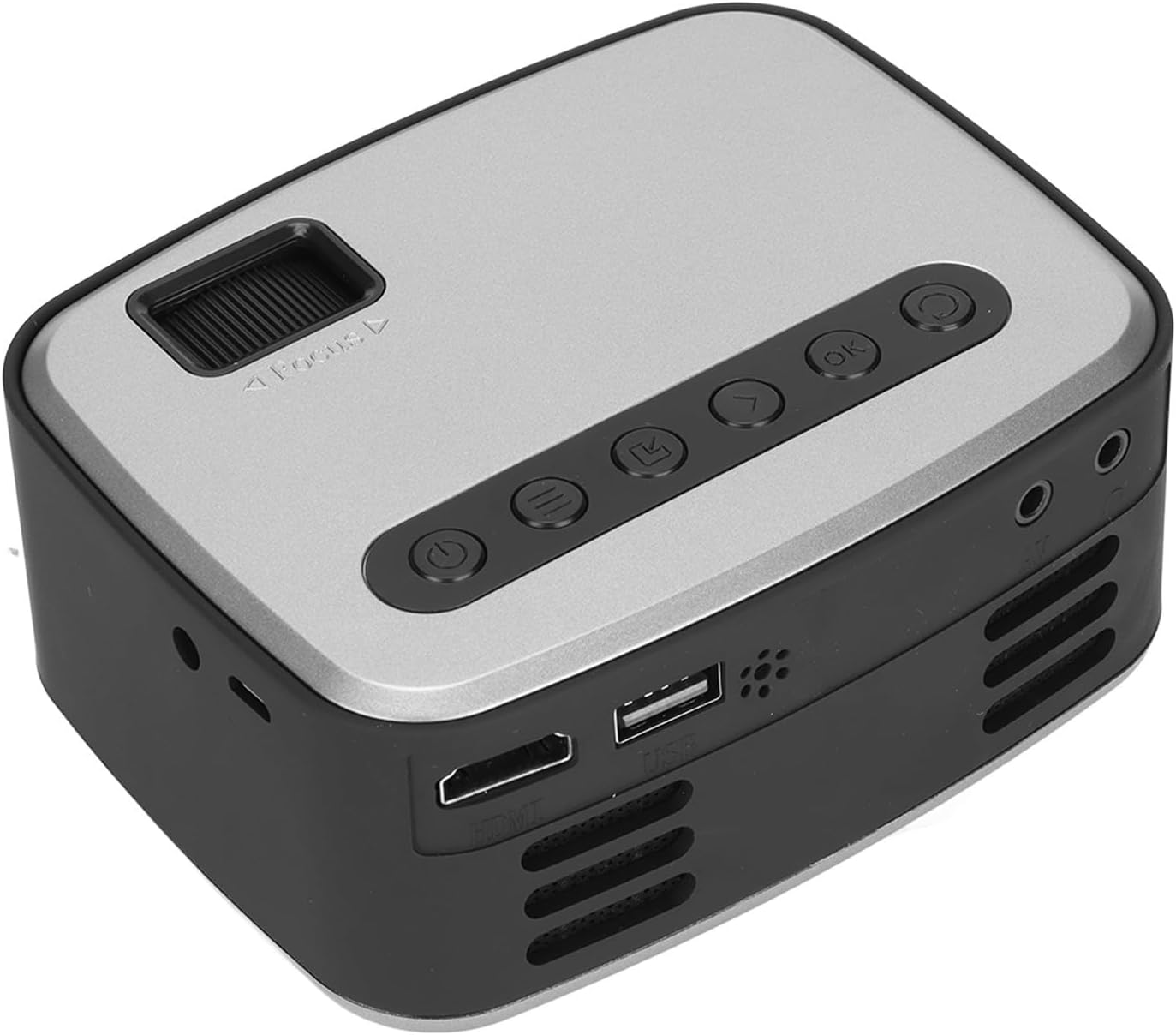 Proyector de cine al aire libre con WiFi y Bluetooth, proyector negro plateado, portátil, Full HD, 1080P, videoclip mini proyector para cine en