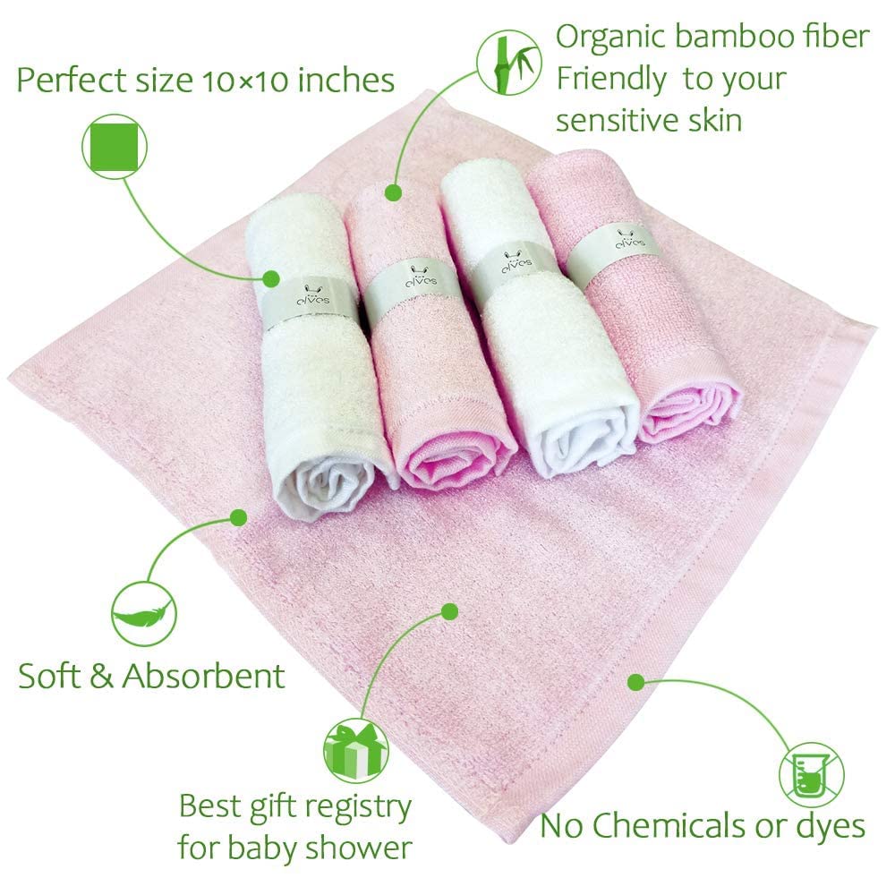 elves Juego de 6 paños de bambú de lujo para bebé, paños de lavado ultrasuaves para cara y cuerpo, toalla pequeña para la cara del bebé niña,