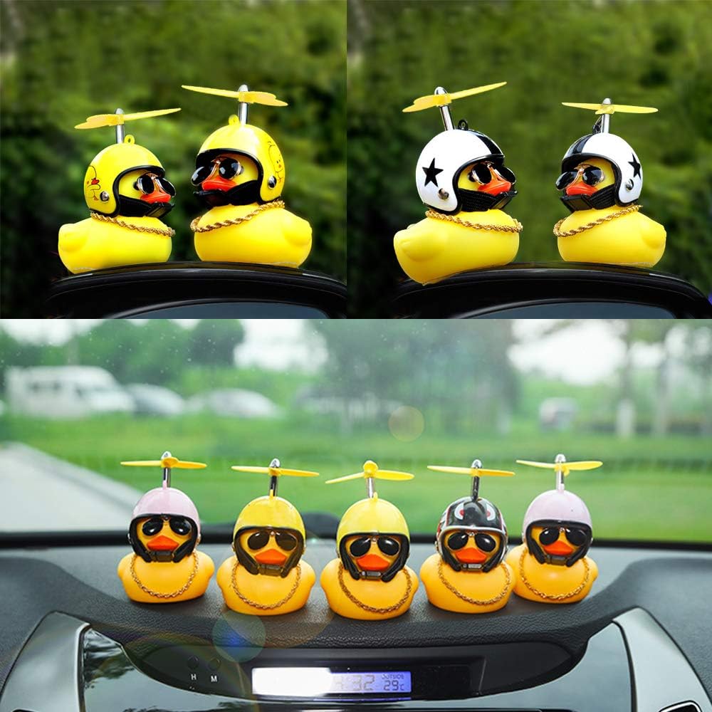 wonuu – Adornos de goma para coche, diseño de pato, color amarillo