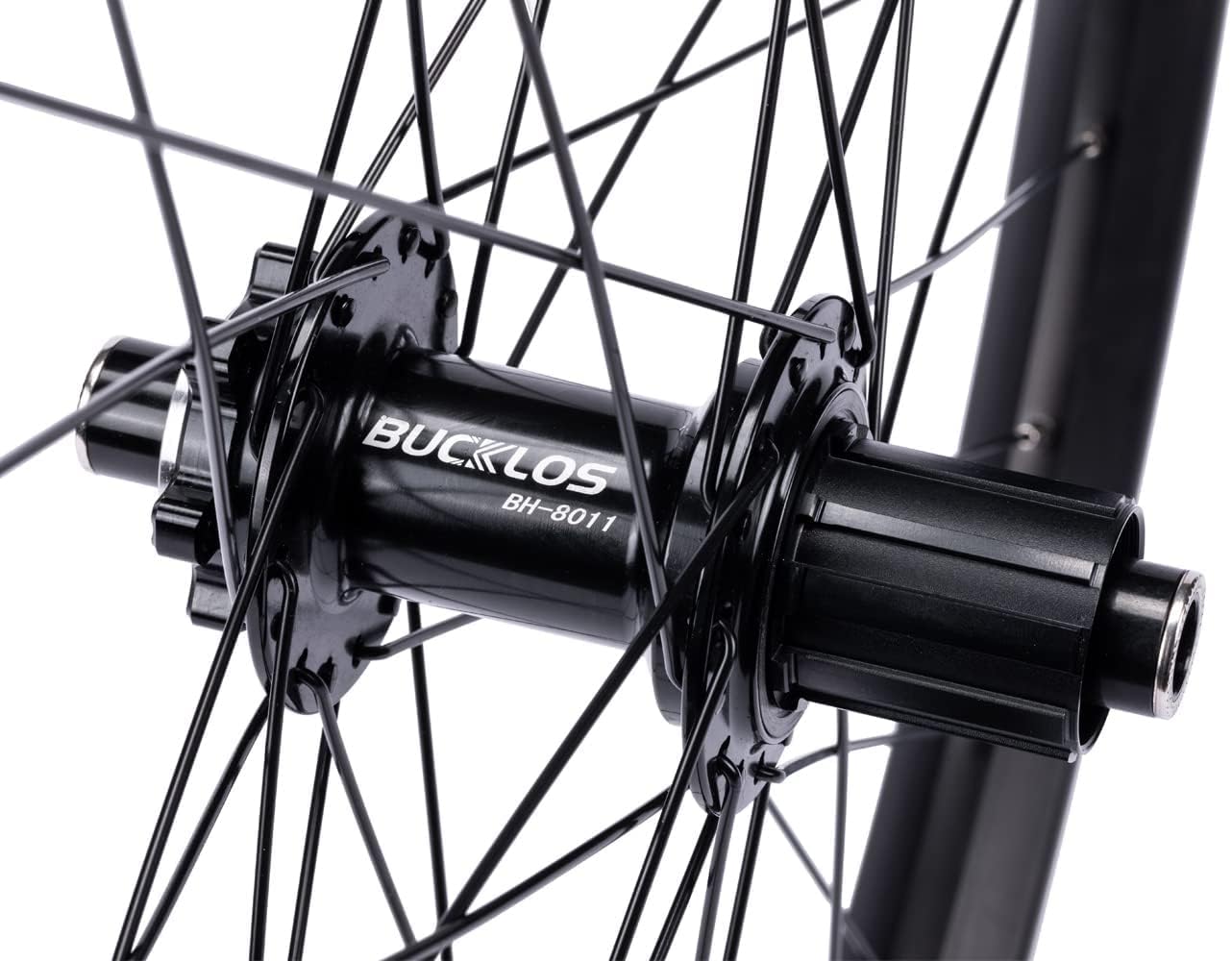BUCKLOS Juego de ruedas para bicicleta de montaña de 27.529 pulgadas, delantero de 0.591 x 3.937in, trasero de 0.472 x 5.591in, rueda MTB, doble