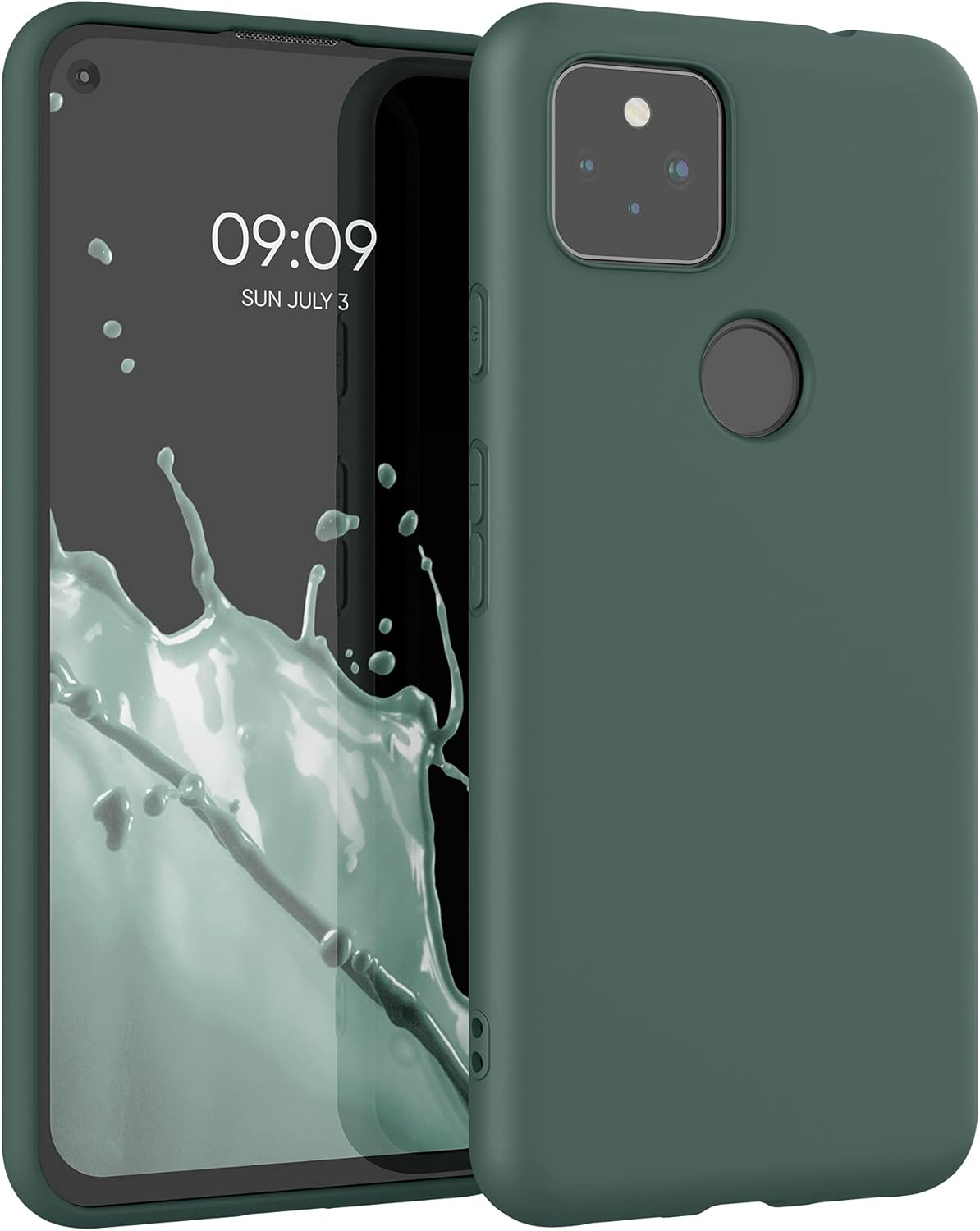kwmobile Funda compatible con Google Pixel 5a 5G – Funda protectora de silicona TPU suave y delgada – Azul Verde