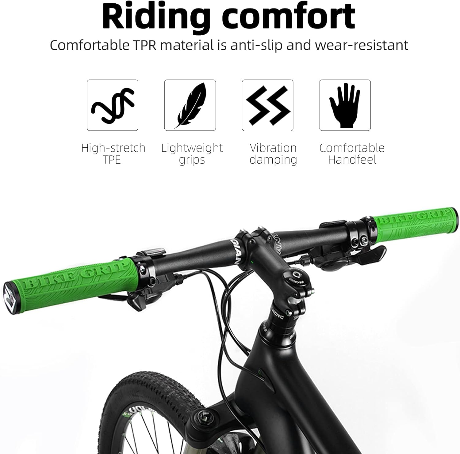 ROCKBROS Agarres de manillar de bicicleta de doble bloqueo para bicicleta MTB, agarre ergonómico de goma antideslizante para scooter, montaña, BMX,