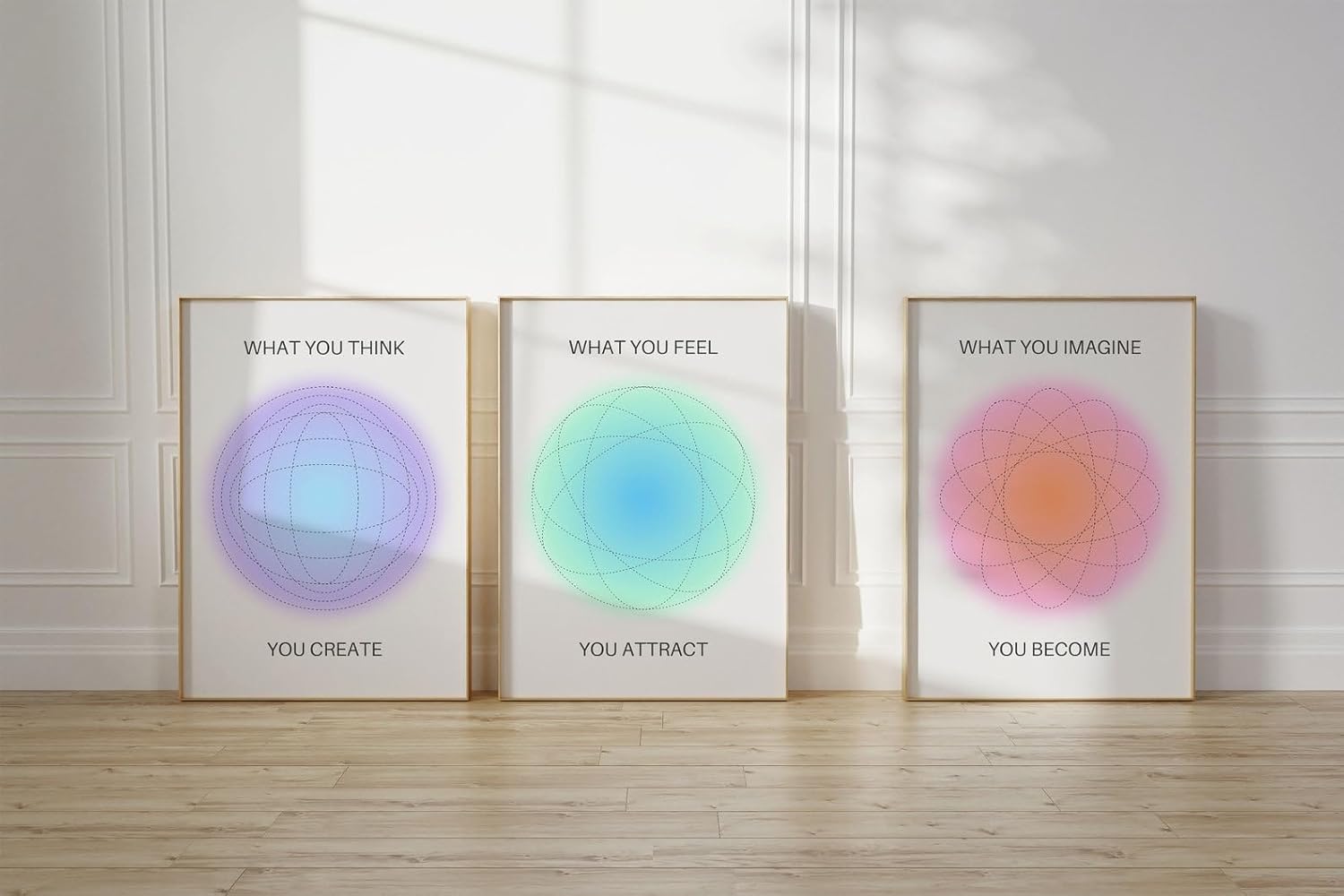 iHery Juego de 3 pósteres grandes de aura sin marco, 12 x 16 pulgadas, lienzo de alta calidad para decoración estética, arte de pared estético,