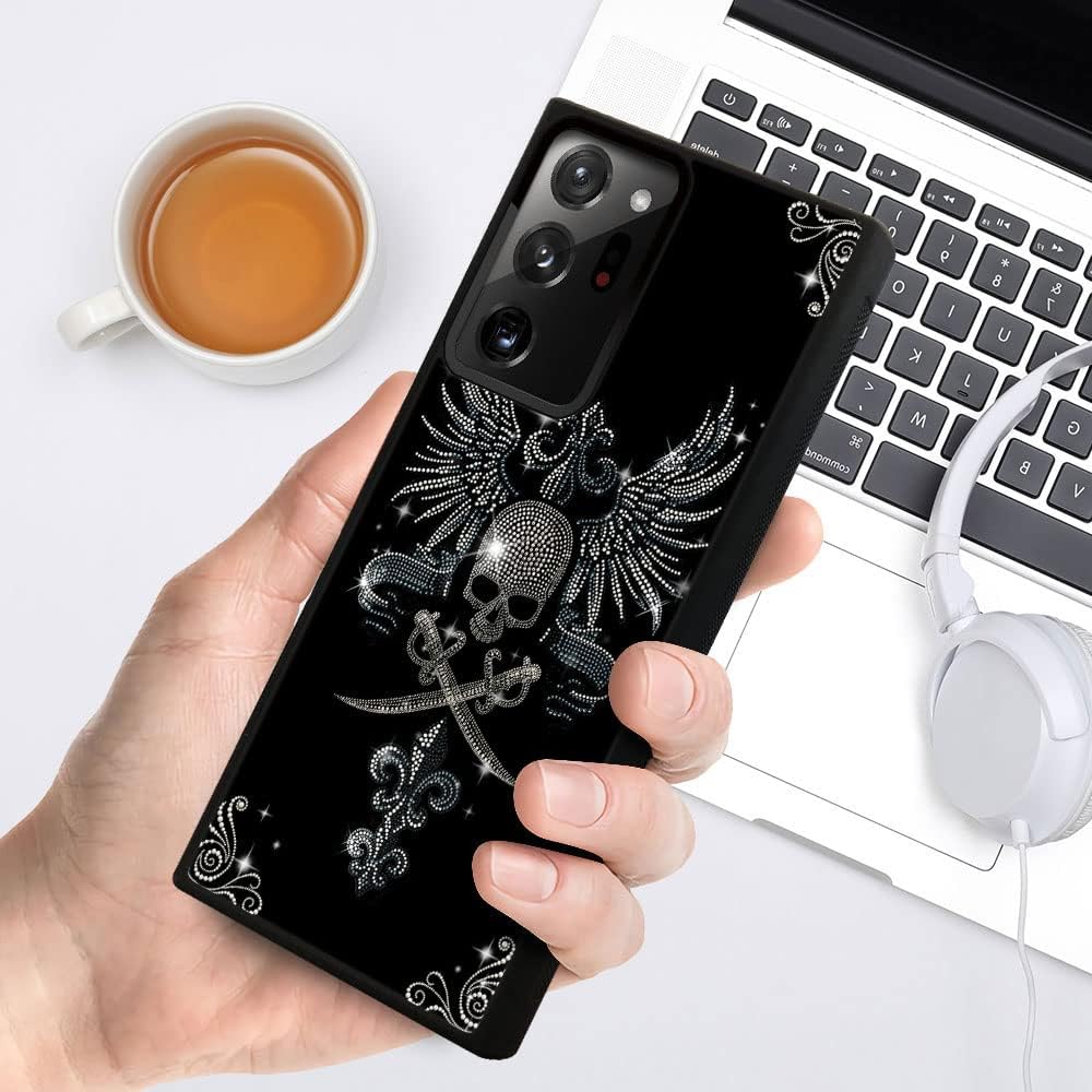ZHEGAILIAN Funda compatible con Samsung Galaxy Note 20, funda de calavera de diamante para Samsung Galaxy Note 20 para niñas, diseño de patrón