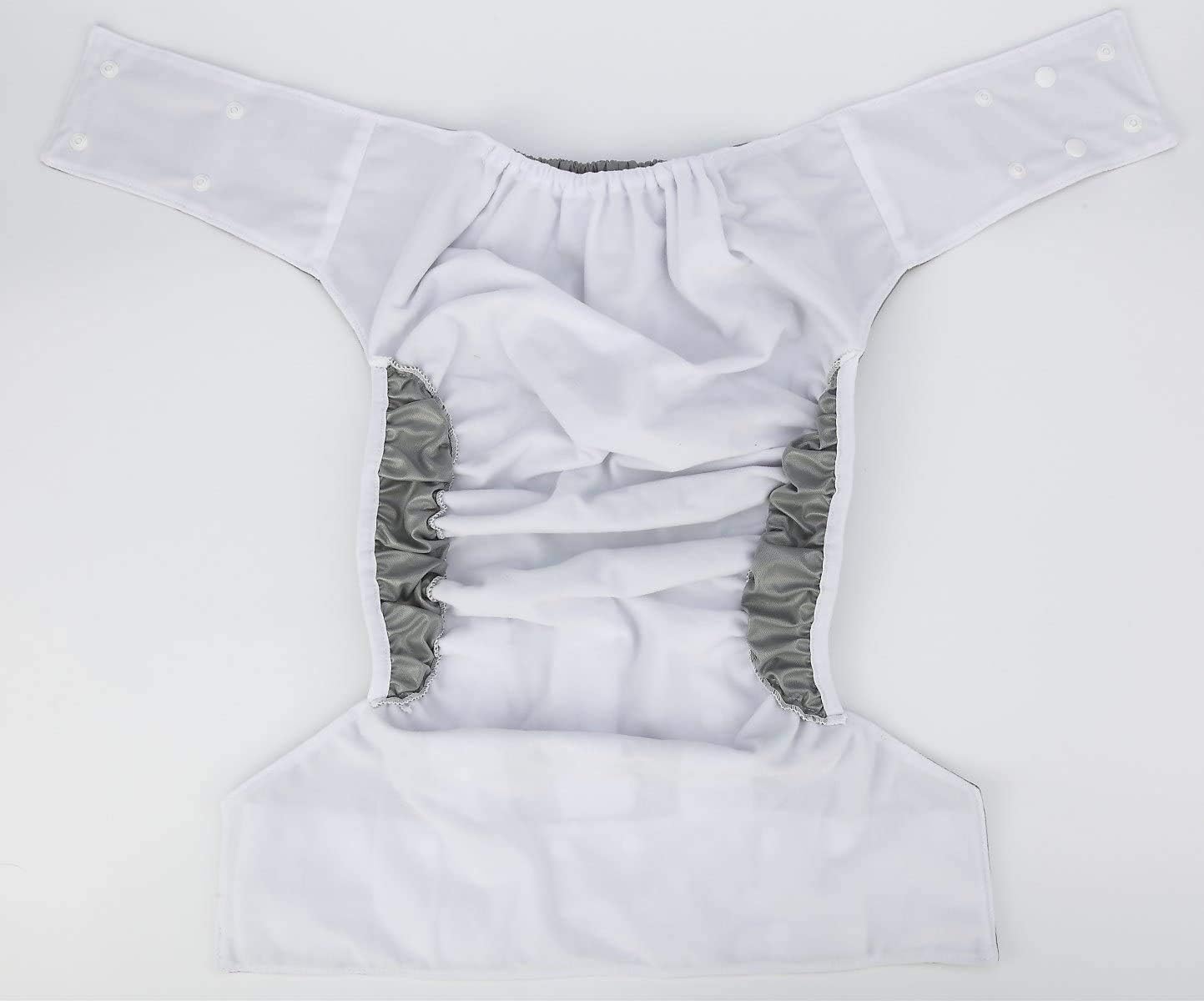 Pañal de tela para adultos, reutilizable, lavable, ajustable, para personas con incontinencia de discapacidad, Gris