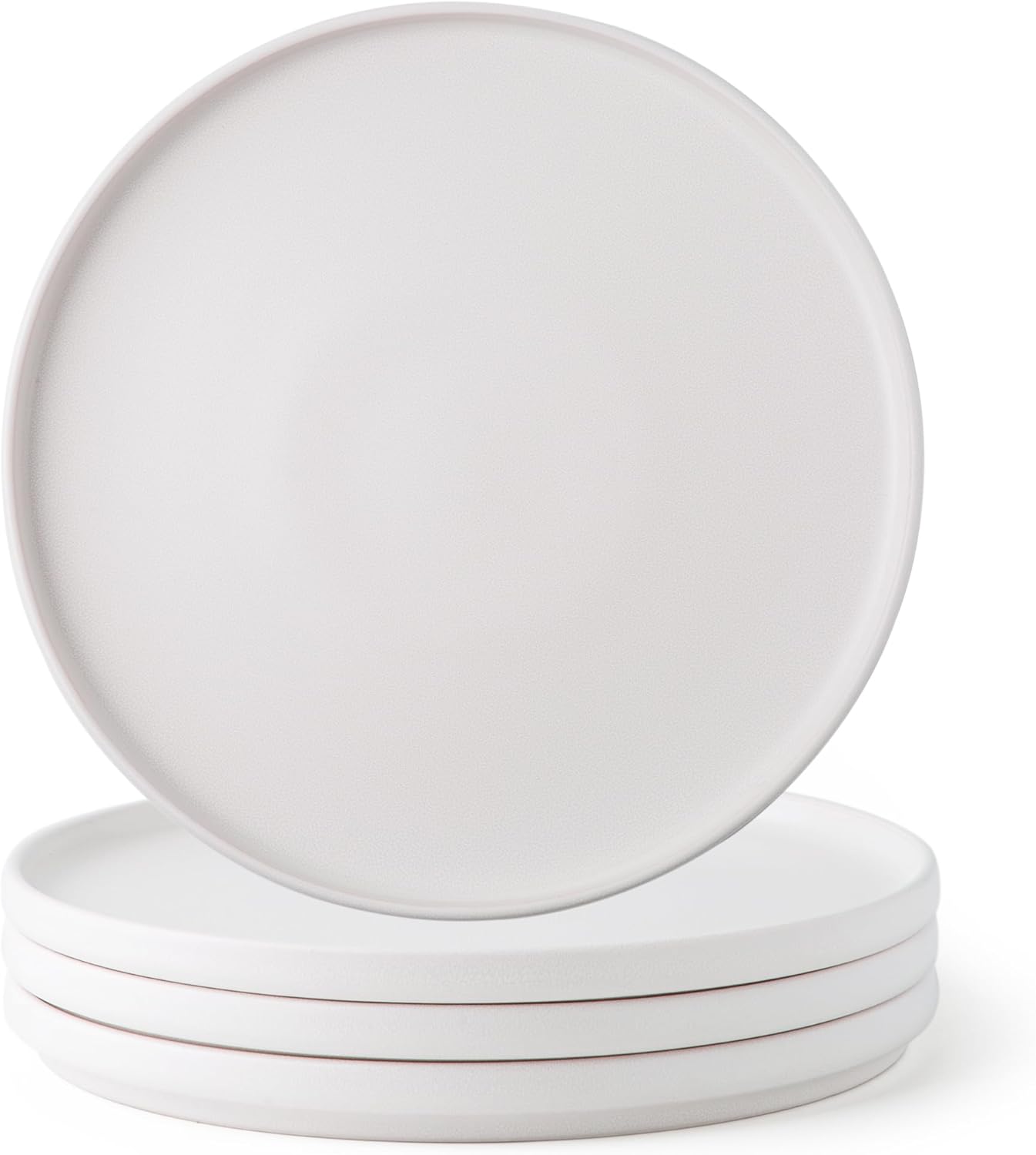 AmorArc Juego de 4 platos llanos de cerámica de esmalte mate reactivo de 10.25 pulgadas, juego de platos modernos para cocina, microondas,