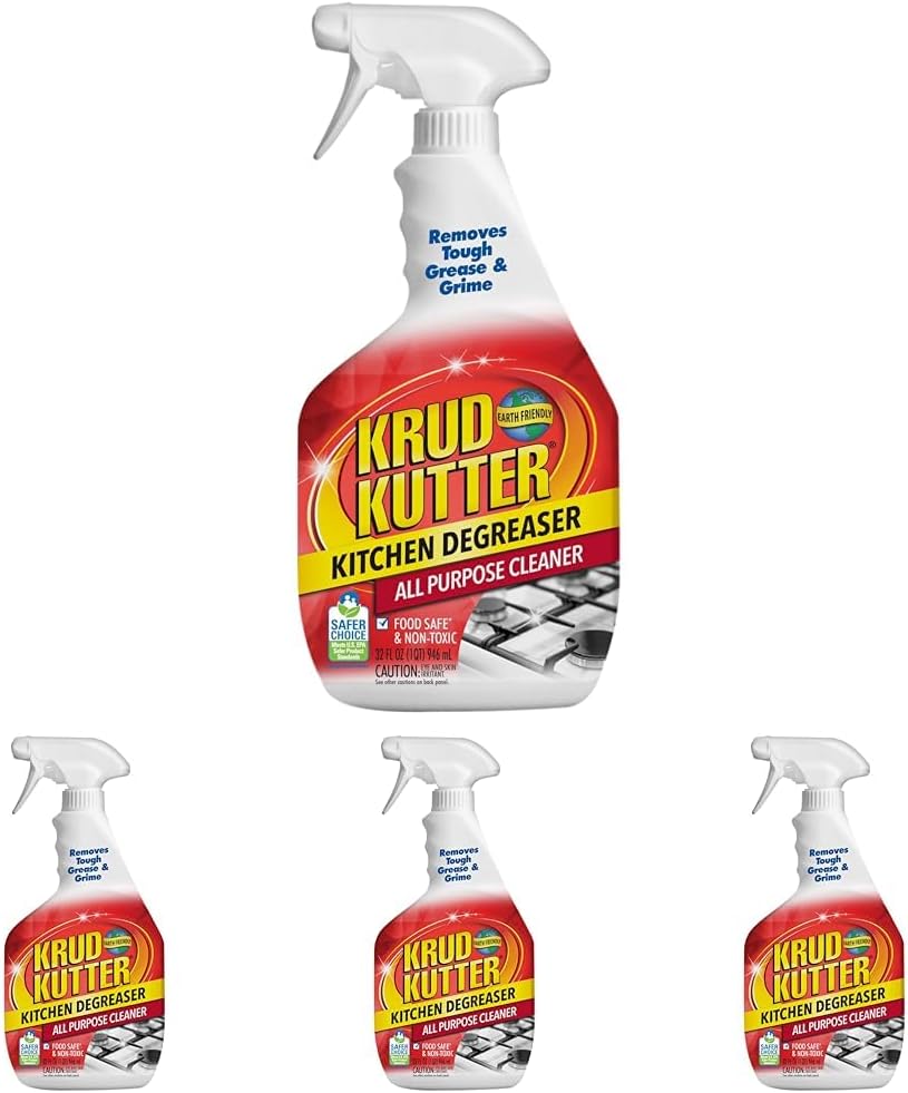 Rust-Oleum Krud Kutter 305373 – Limpiador desengrasante multiusos de cocina, 32 onzas (paquete de 4)