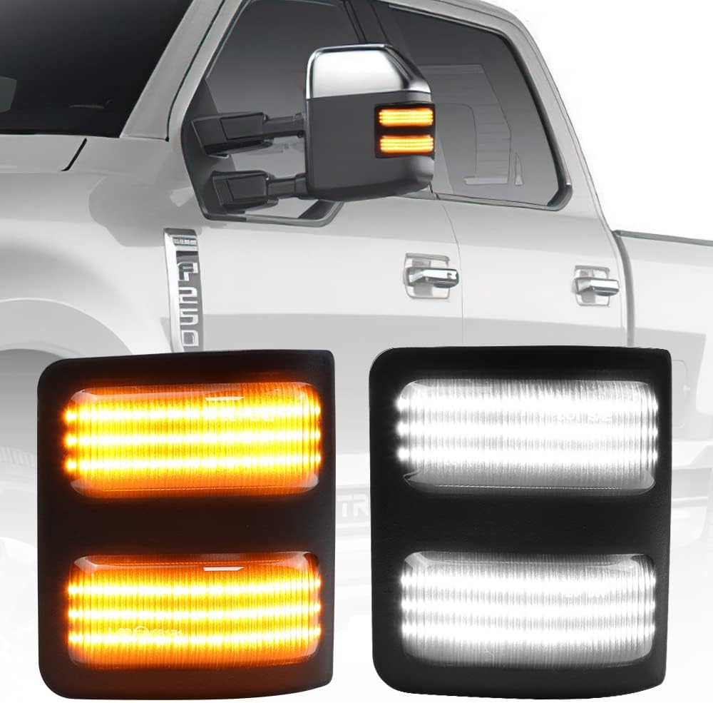 Luces LED para espejo lateral para Ford F250 F350 F450 Super Duty 2008-2016, luz de estacionamiento de coche ahumada, luz de espejo lateral,