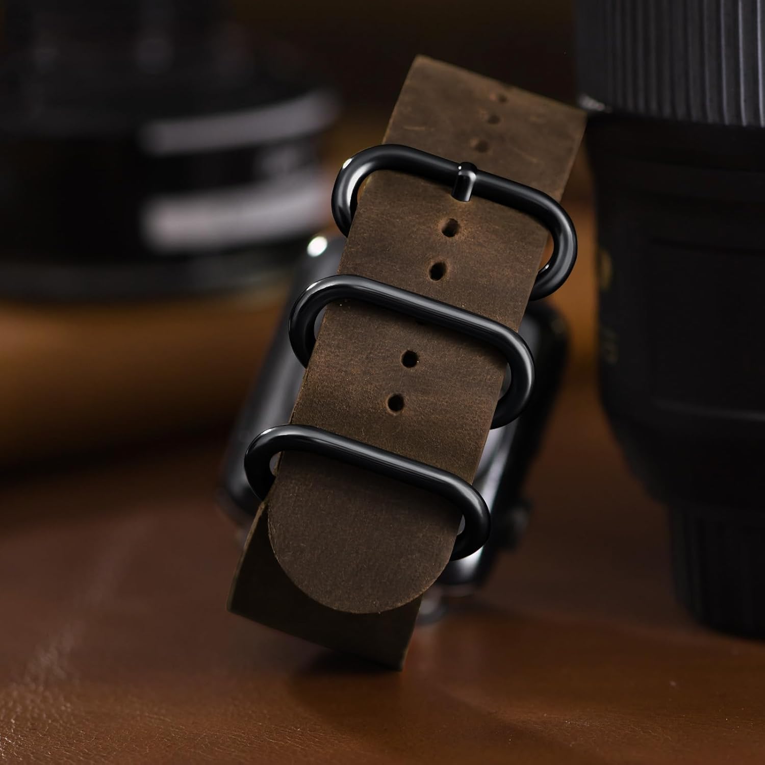 Correas de cuero vintage compatibles con Apple Watch Band 1.496 in 1.575 in 1.614 in 1.654 in 1.732 in 1.772 in 1.929 in, correa de cuero genuino