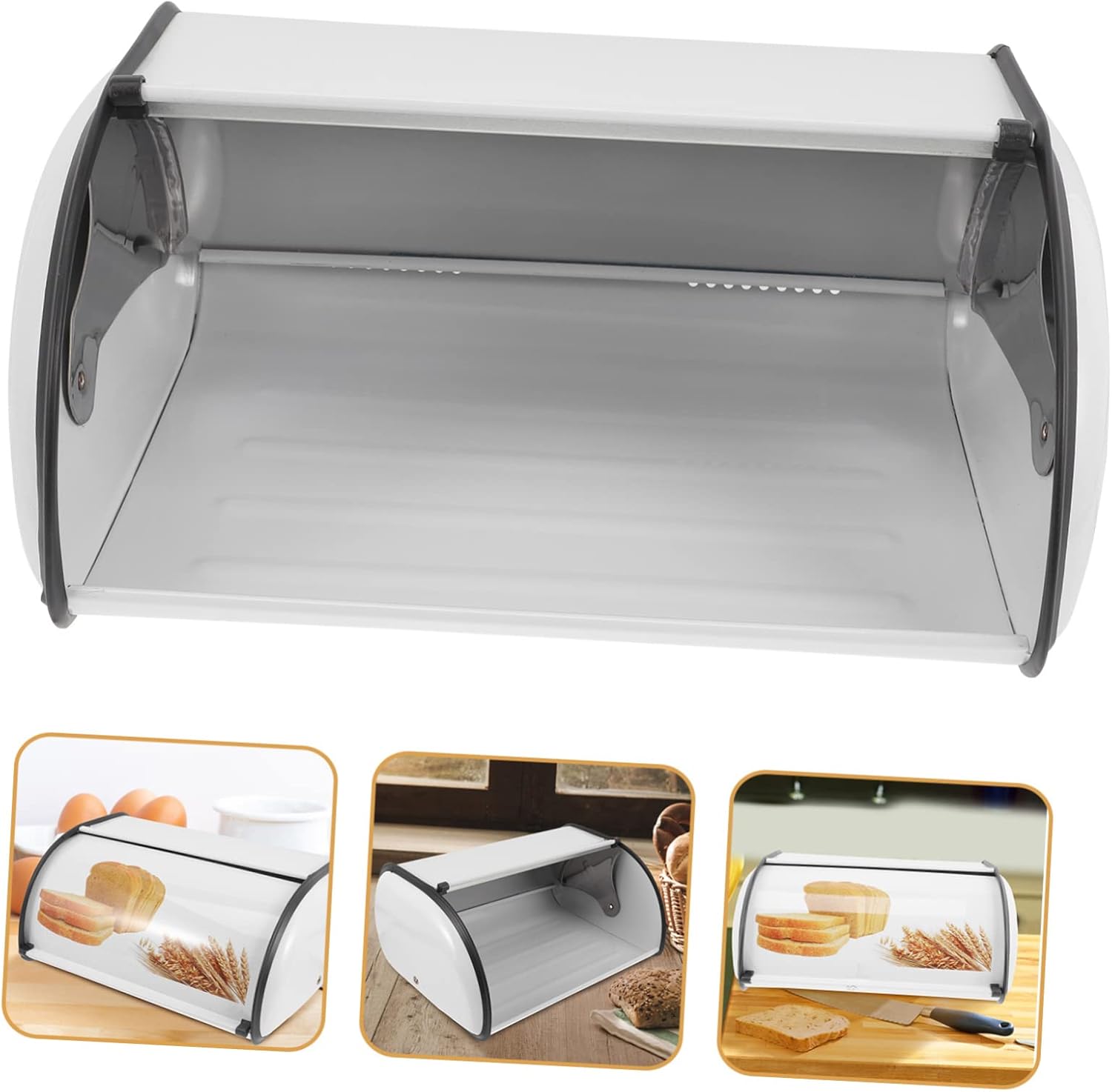 BESTOYARD Caja de pan impresa mostrador de pan contenedor de pan de metal recipiente de pan de cocina contenedor de pan de almacenamiento lata ca