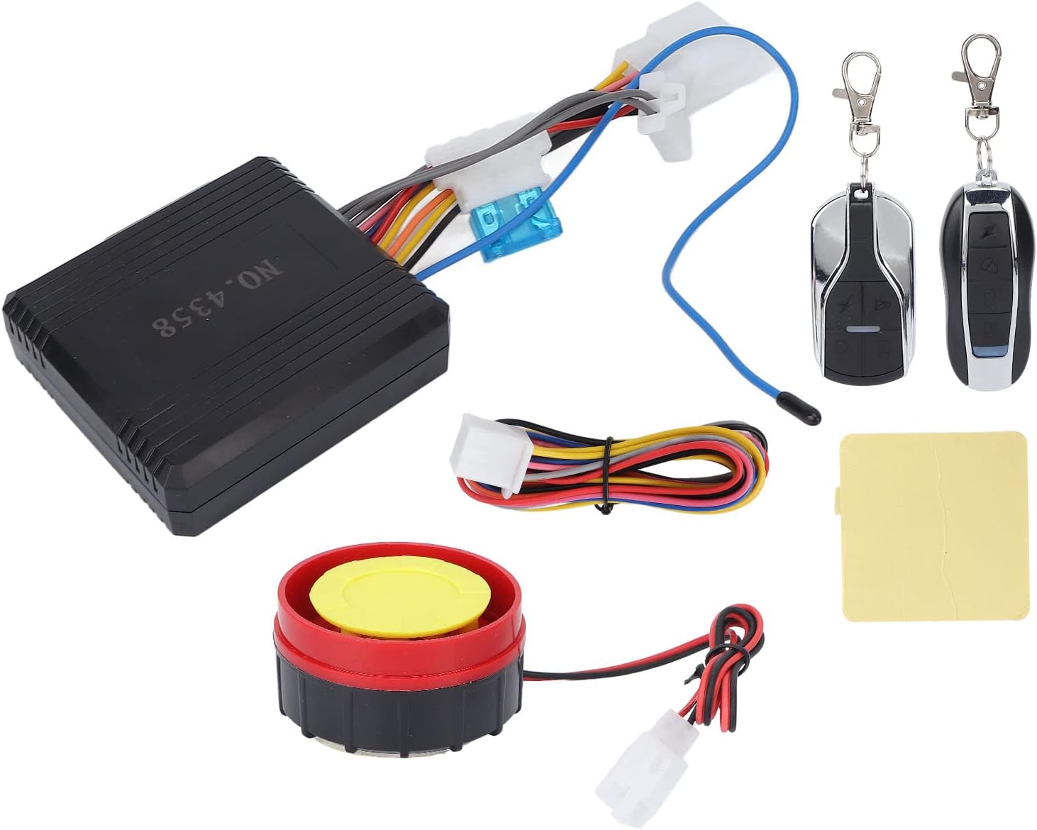Aramox Sistema de alarma de motocicleta, kit de sistema de alarma antirrobo universal para motocicleta, control remoto unidireccional, impermeable,