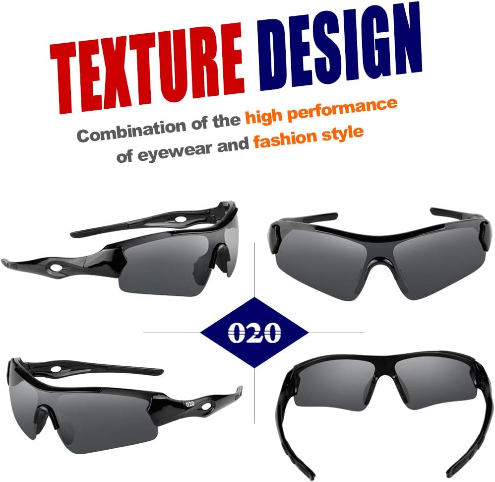 O2O Lentes de sol deportivos polarizados para jóvenes, adolescentes, ciclismo, conducción, golf, béisbol, ciclismo, pesca, correr