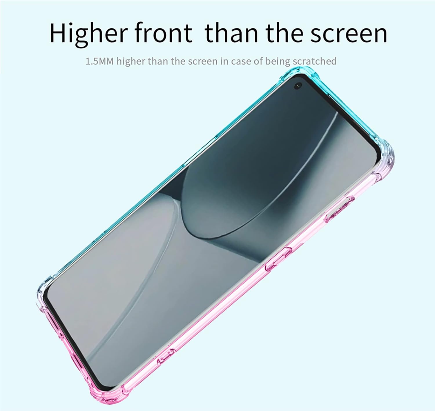 OEURVQO Funda transparente para OnePlus 10 Pro, transparente, colorida, delgada, suave, TPU a prueba de golpes, antiarañazos, funda protectora para