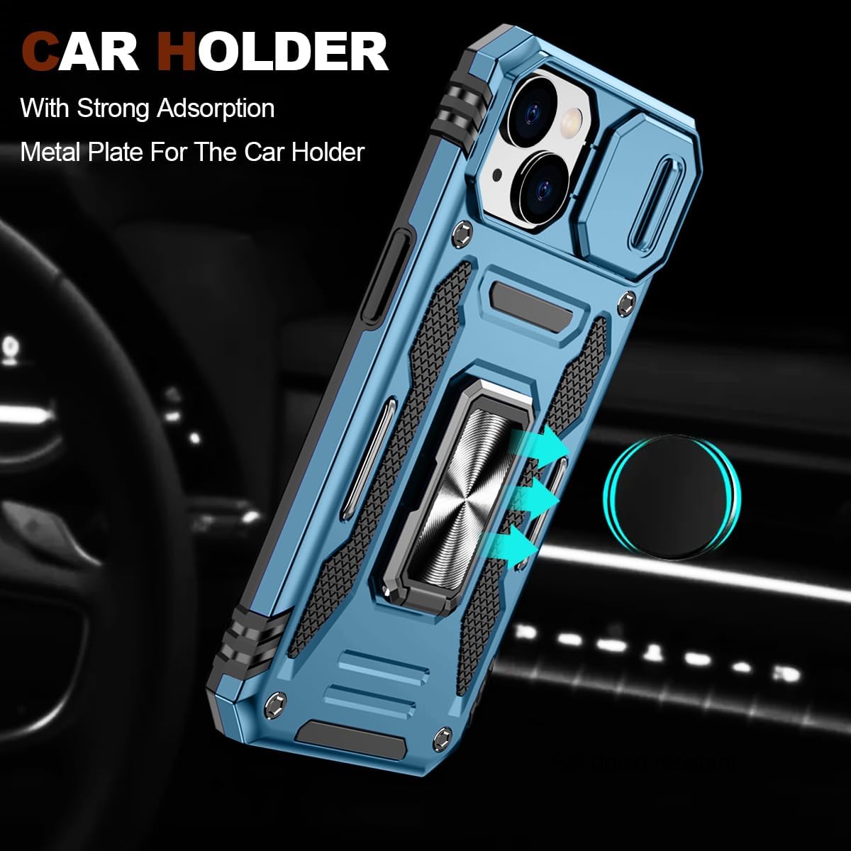 Funda para Samsung Galaxy S23 Ultra, con soporte, cubierta deslizante para cámara, parte trasera mate de grado militar, a prueba de golpes, para