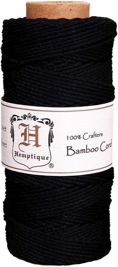 Carrete de cuerda de bambú 20lb 205′-Negro