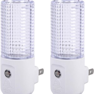 Kingman Luz nocturna automática LED enchufe de pared con luz ambiental sensor de atardecer a amanecer (paquete de 2) Kingman Luz nocturna automática LED enchufe de pared con luz ambiental sensor de atardecer a amanecer (paquete de 2)