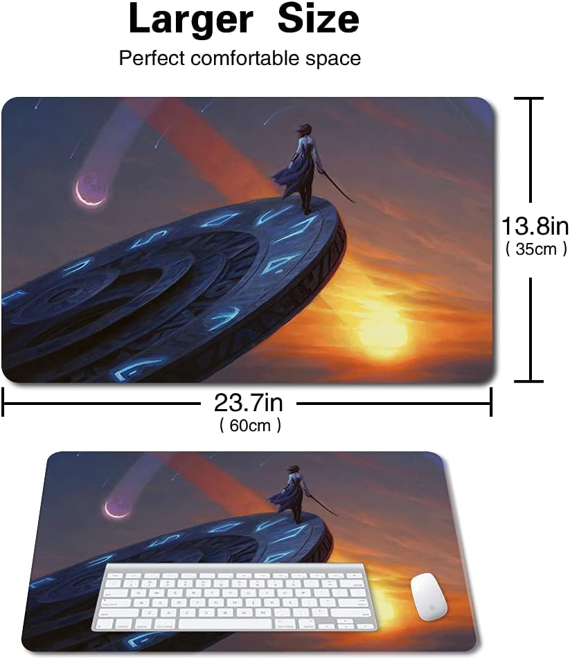 Juego de mesa TCG, tapete de mesa, tamaño de 23.6 x 13.8 in, alfombrilla de mouse compatible con MTG RPG CCG Trading Card Game Mat (paseo de tiempo)