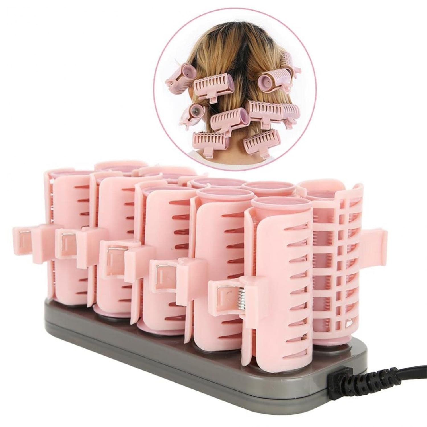 Rodillo eléctrico con rodillo calentado, tubo para el cabello, rodillo eléctrico calentado para rizador, herramienta de peinado actualizaciones de