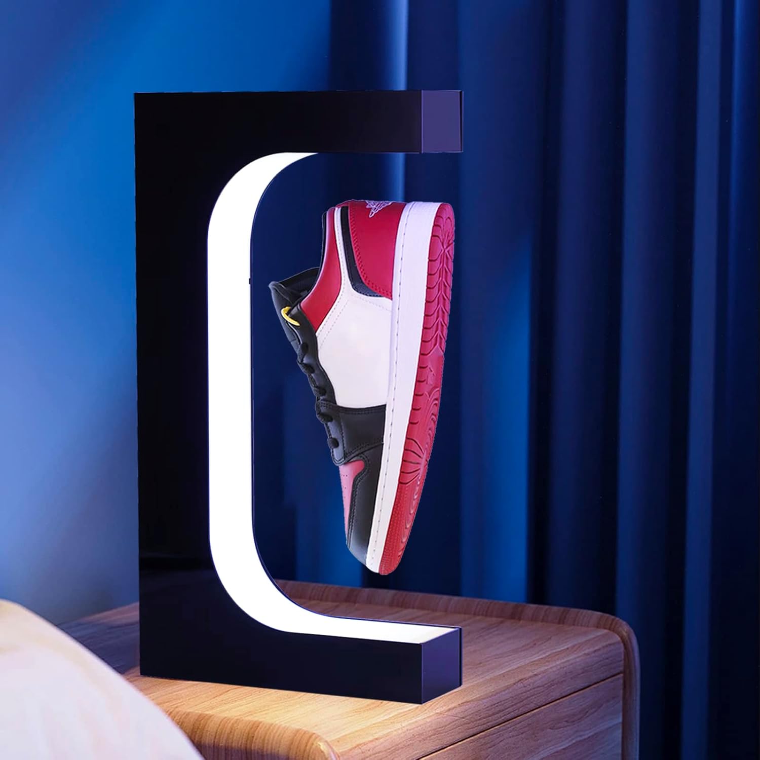 DuliCube Soporte magnético para zapatos con luz LED, soporte acrílico giratorio para exhibiciones publicitarias en tienda, tienda, regalo,
