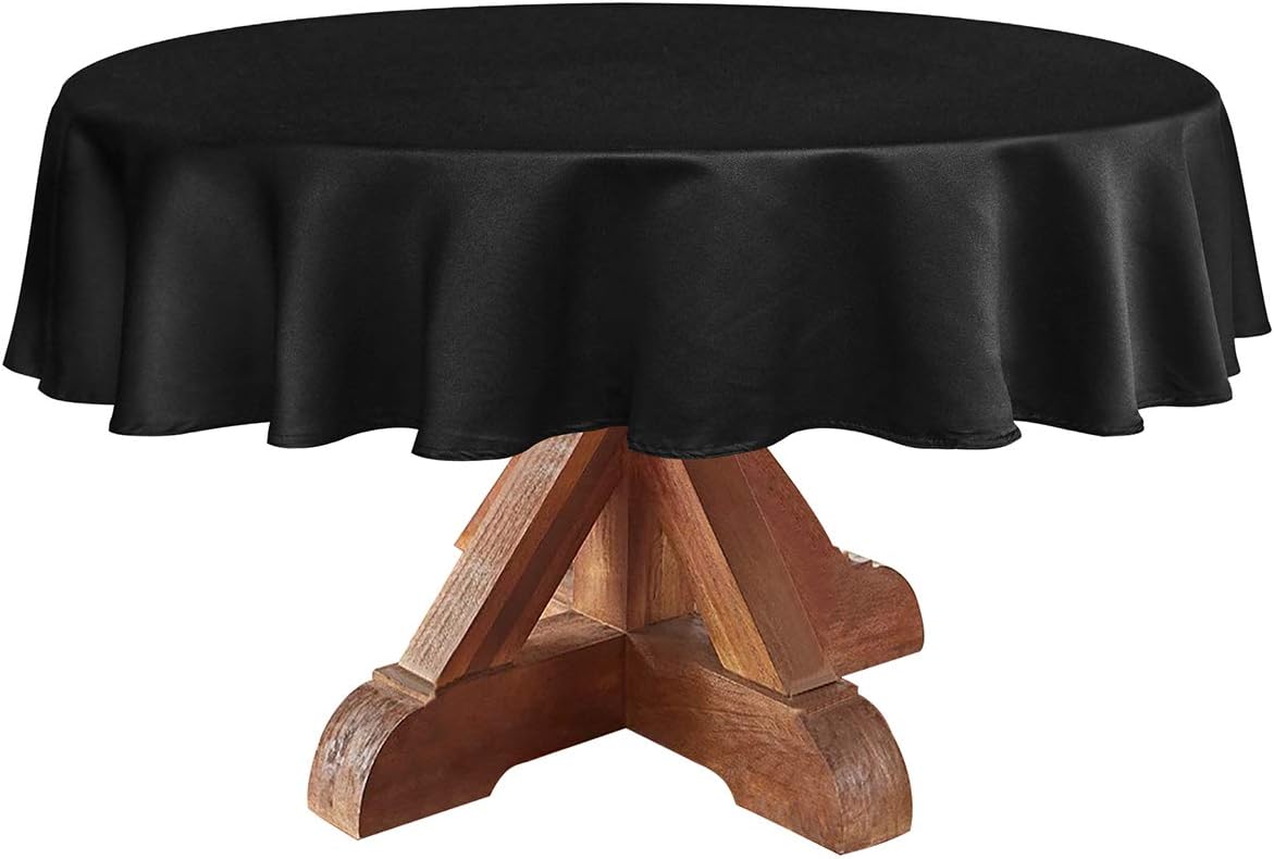 Obstal – Mantel redondo de 210 gsm (7.41 ozm), resistente al agua, de microfibra y decorativo para uso en interiores y exteriores (60 pulgadas de