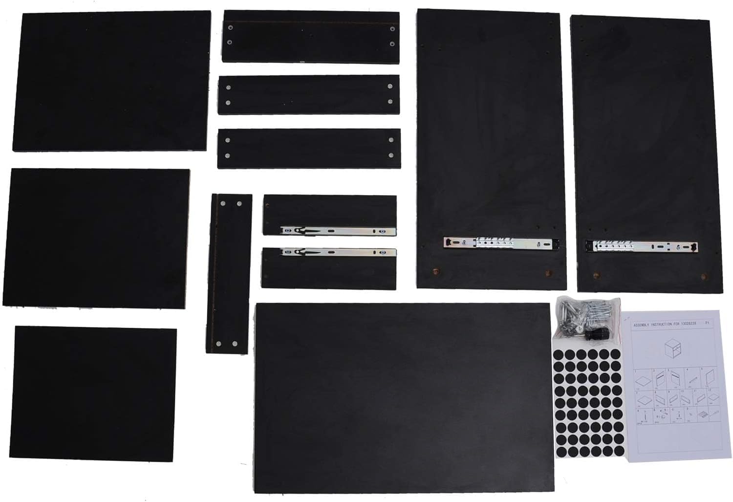 Juego de 2 mesitas de noche pequeñas, color negro, mesa auxiliar con cajones, estilo moderno, 16 pulgadas