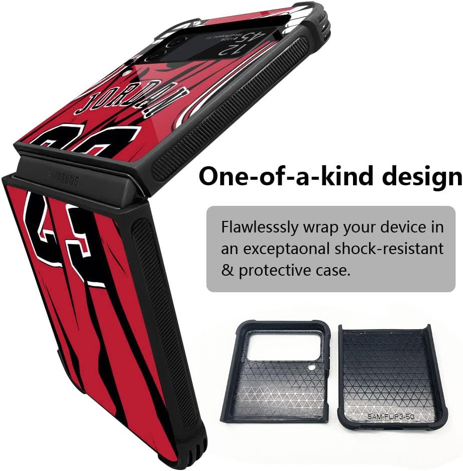 Funda compatible con Galaxy Z Flip 3 5G, Jugador de baloncesto 36 Galaxy Z Flip 3 5G para niños y hombres, funda de TPU suave a prueba de golpes
