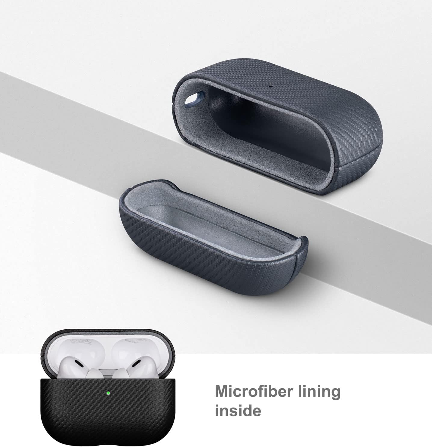 LOPIE Funda (no para AirPods Pro 1. generación), funda protectora hecha a mano para AirPods Pro de 2 generación, funda de cuero vegano estilo fibra
