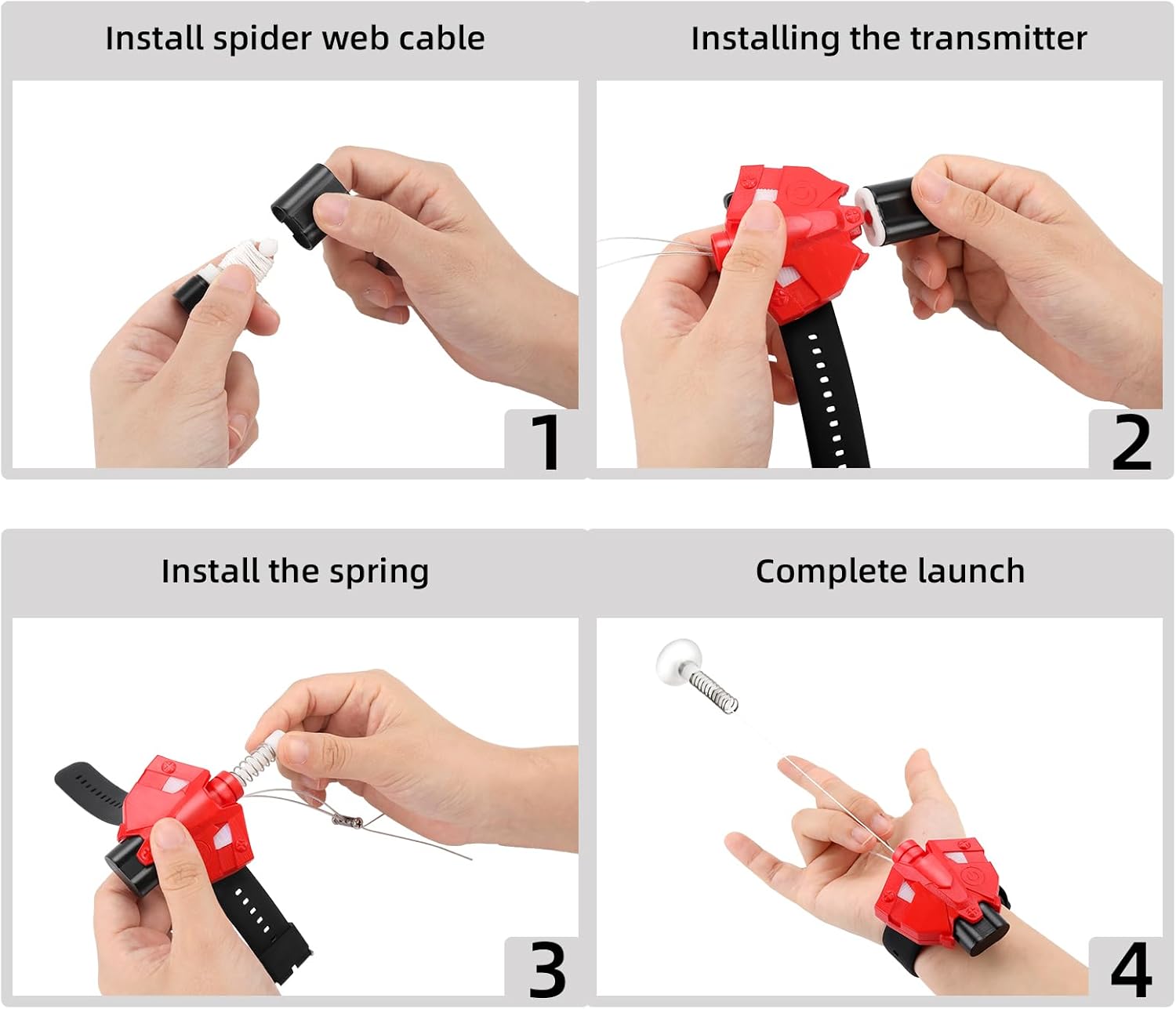 Web Launcher – Juguete de tiradores de cuerda, gadgets geniales con sensor de luz magnética, papel de superhéroe de seda real, juguetes divertidos