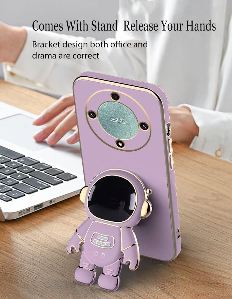 Funda compatible con Honor Magic 5 Lite con chapado creativo de astronauta y caricaturas, color rosa, funda para teléfono Honor X9a, soporte de