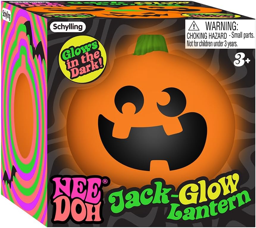 NeeDoh – Jack-Glow-Lantern – Juguete sensorial suave para ansiedad – Pelota antiestrés coleccionable – A partir de 3 años – NDWJGL23