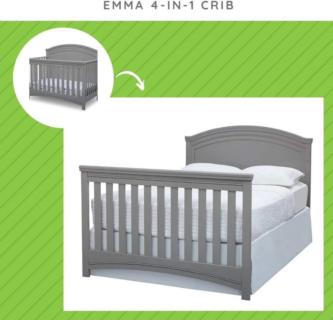 Kit de conversión de tamaño completo para cuna Emma ‘N’ More de Simmons Kids & Delta Children – #0050 (Gris – 026)