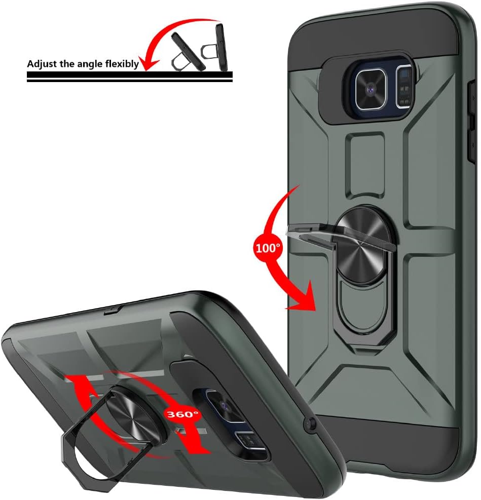 Jeylly Funda para Galaxy S6 Edge Plus, 3 colores, delgada, híbrida, resistente al impacto, TPU suave y policarbonato duro, a prueba de golpes,