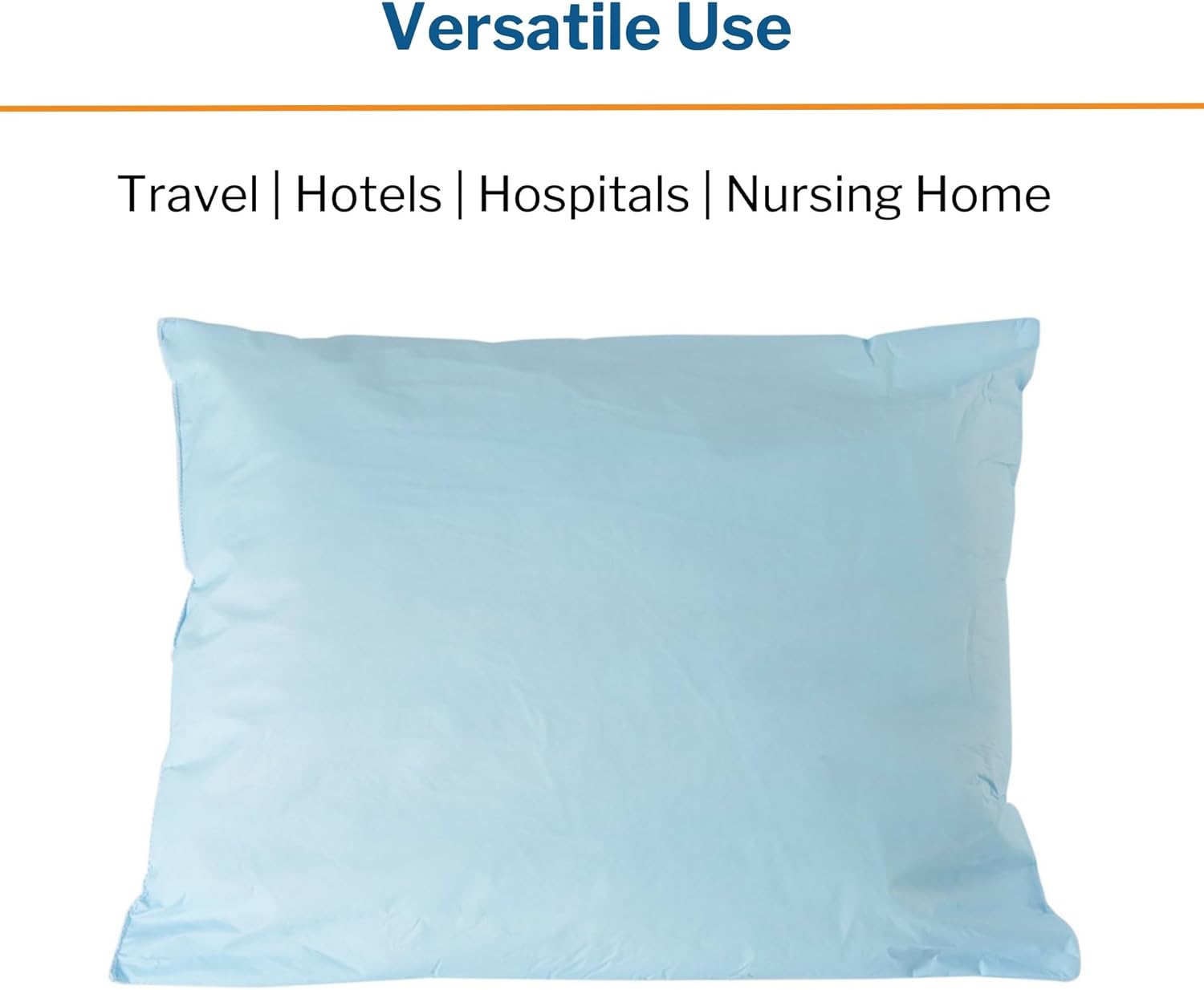 McKesson Limited – Almohada de cama reutilizable, resistente a líquidos y manchas, azul, 20 x 26 pulgadas, 12 unidades