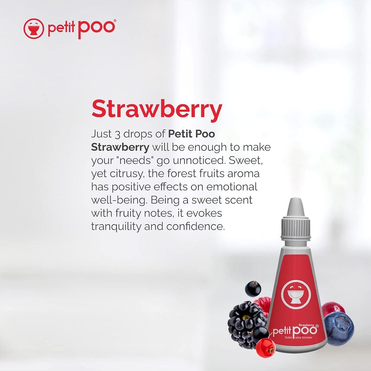 All Natural Toilet Odor Drops, Eliminator Deodorizer, Odor Blocker Liquid, Air Freshener – Travel Dropper personal Bottle, Strawberry
