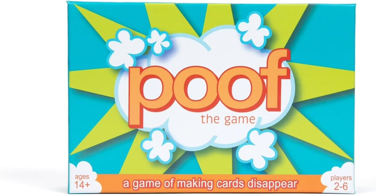 Poof The Game – Juego de cartas casual rápido de aprender, fácil de jugar, para amigos y familiares, grupos grandes y pequeños, noches de juego,