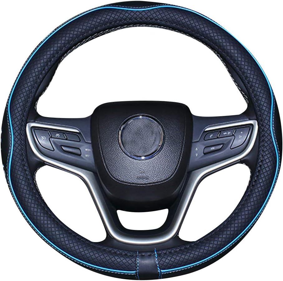 Mayco Bell piel de microfibra- Funda para volante para coche, NegroAzul