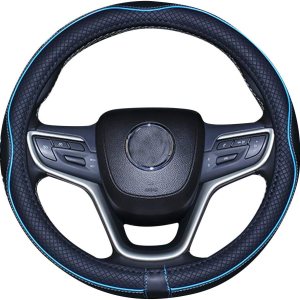Mayco Bell piel de microfibra- Funda para volante para coche, NegroAzul Mayco Bell piel de microfibra- Funda para volante para coche, NegroAzul