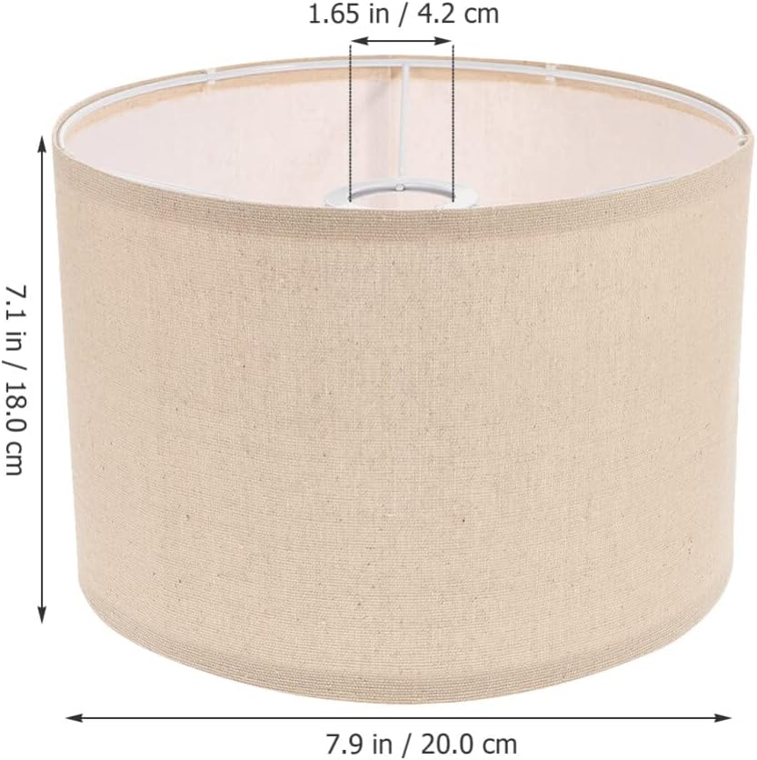 Pantallas de lámpara para lámparas de mesa, pantalla de lámpara de tambor, pantallas de lámpara pequeñas de repuesto de lino natural, pantalla de