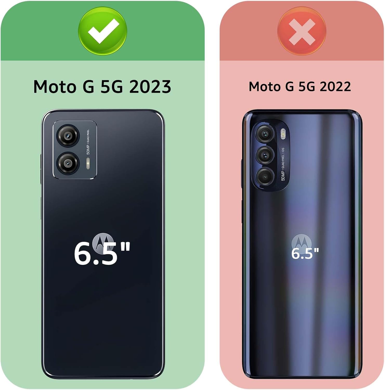 XcaseBar Funda tipo cartera para Moto G 5G 2023 con cremallera y tarjetero de crédito con bloqueo RFID, funda de piel sintética con tapa para