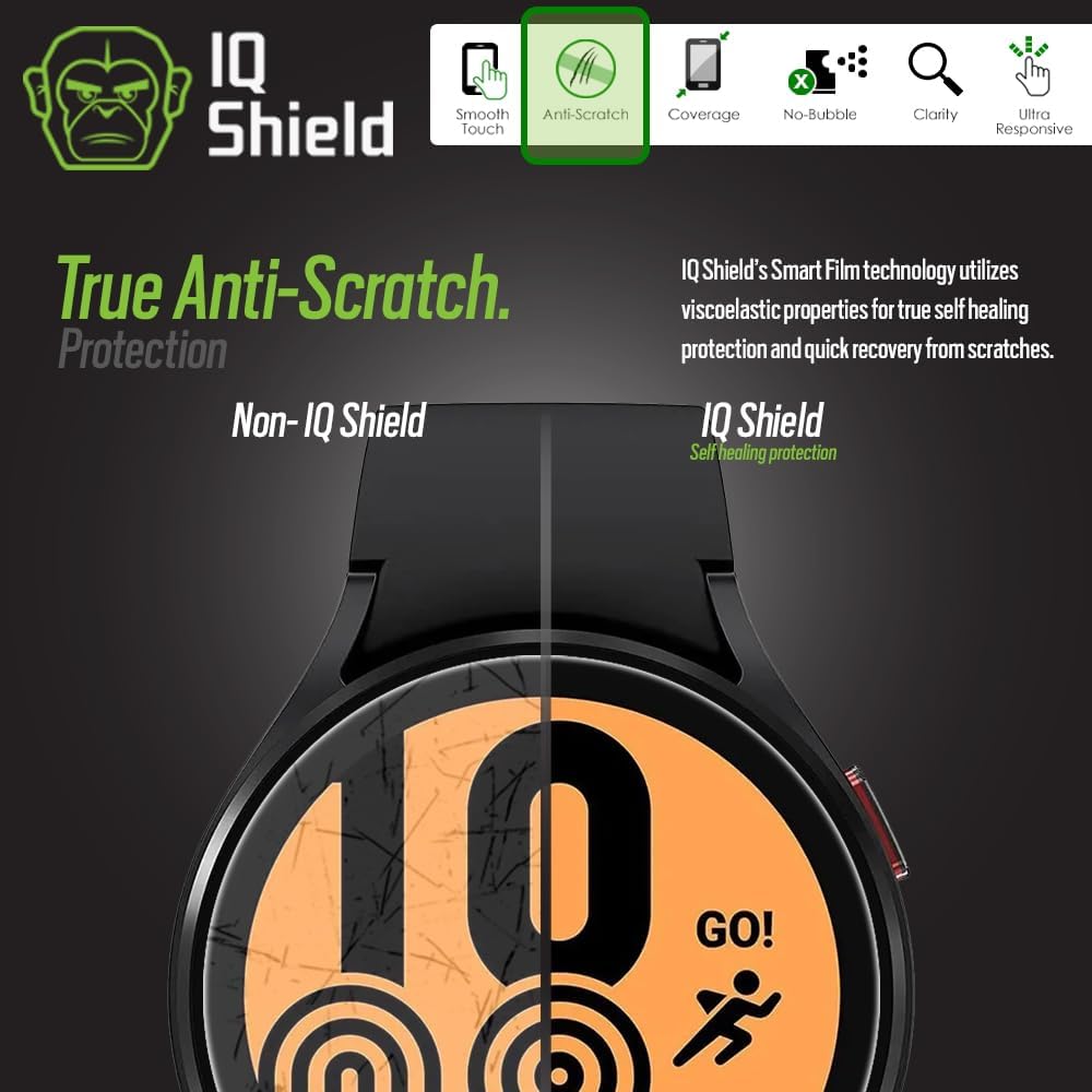 IQShield Protector de pantalla compatible con Samsung Galaxy Watch 6Galaxy Watch 5Galaxy Watch 4 (1.575 pulgadas) (6 unidades) (6 unidades)