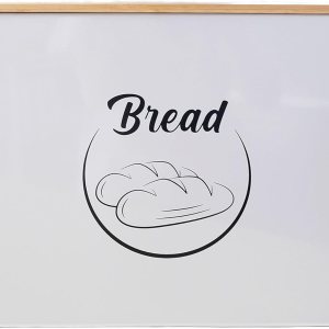 Panera Panera blanca de granja para encimera de cocina Contenedor de almacenamiento de pan Panera de metal Panera vintage con tapa y agarre Panera Panera blanca de granja para encimera de cocina Contenedor de almacenamiento de pan Panera de metal Panera vintage con tapa y agarre