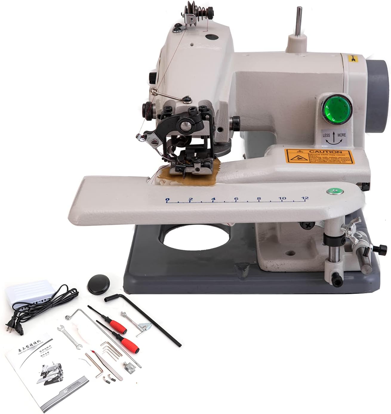 RM-500 Máquina de coser portátil, Máquina de coser y acolchar, Costura sin costuras, Mesa ancha, Máquina de coser de puntada ciega, Hemmer de punto