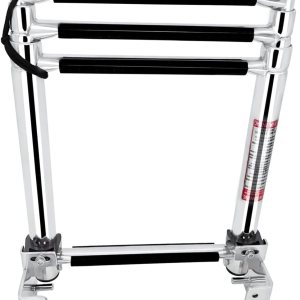 Escalera de acero inoxidable para barco de 4 escalones, escalera telescópica de travesaño, soportes de montaje en travesaño con autobloqueo, Escalera de acero inoxidable para barco de 4 escalones, escalera telescópica de travesaño, soportes de montaje en travesaño con autobloqueo,