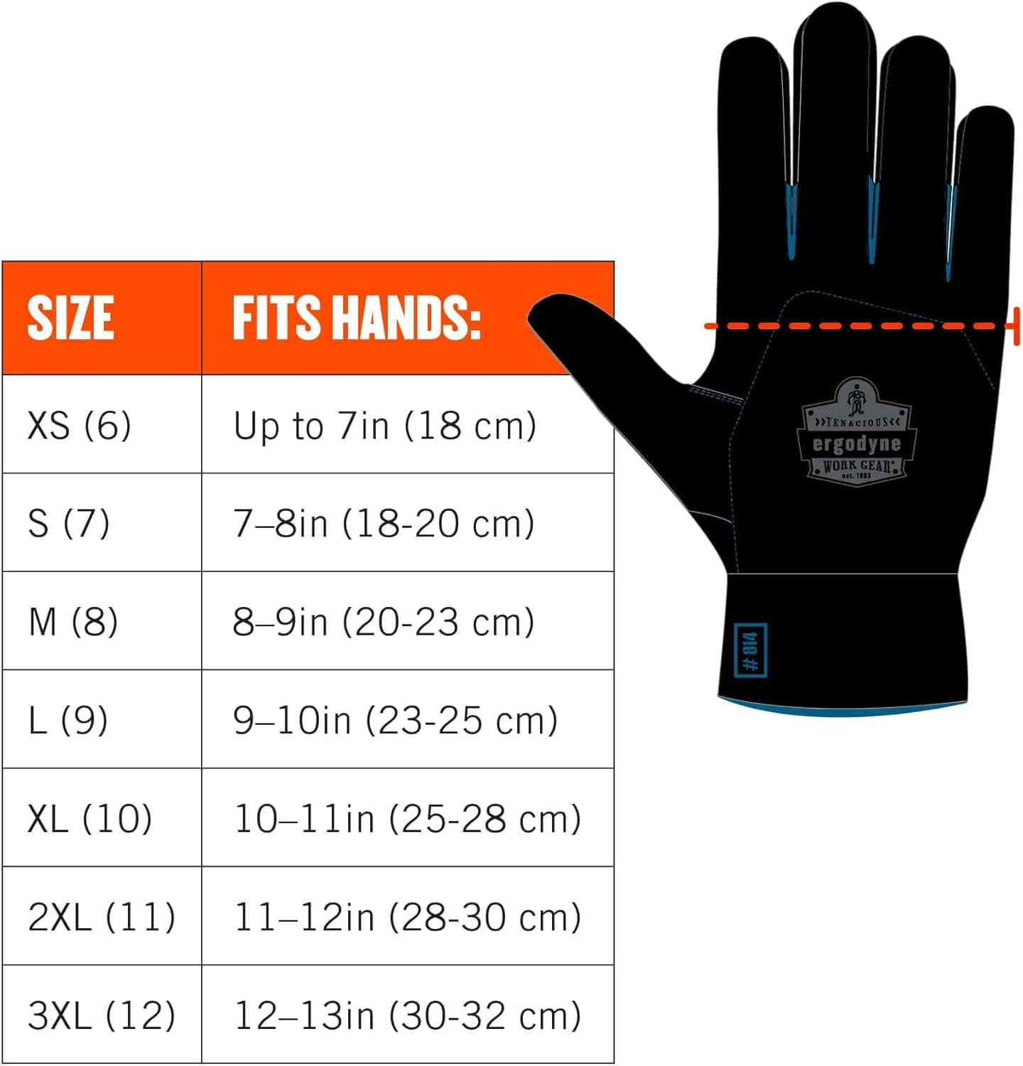 Ergodyne Proflex 817 WP guante térmico aislante de utilidad, impermeable, color negro