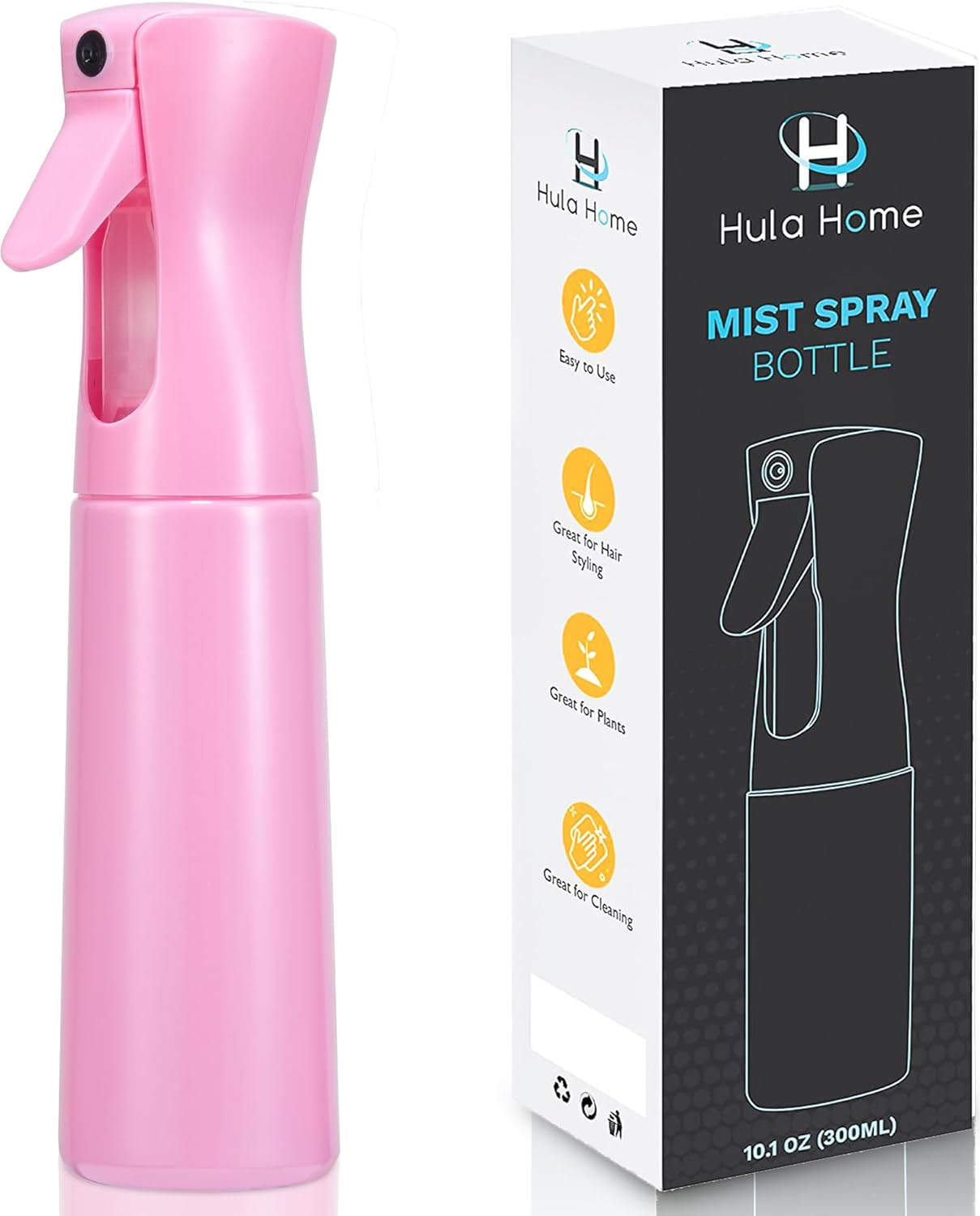 Hula Home Botella de spray continuo (10.1 oz10.1 fl oz) Pulverizador de agua de plástico ultra fino vacío  Para peinado, limpieza, salones, plantas,
