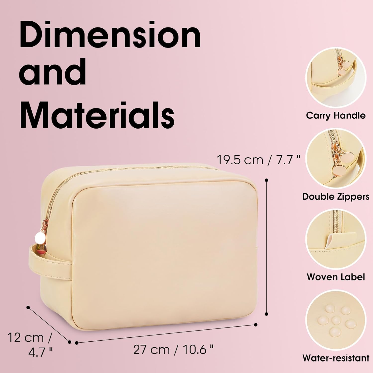 Wandering Nature Bolsa de maquillaje para bolso, bolsas de cosméticos para mujer, organizador de maquillaje, bolsa de viaje con bolsillos