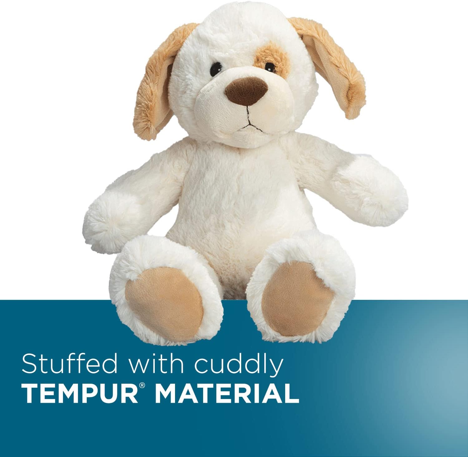 Tempur-Pedic TEMPUR-Cachorro de peluche de peluche, color blanco, 16 pulgadas