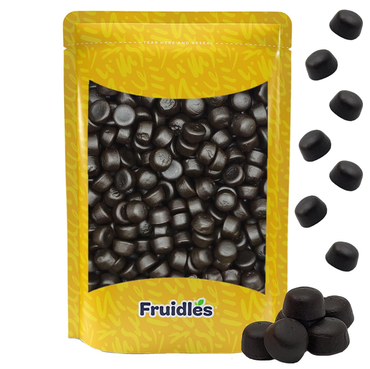 Gotas de regaliz negro, gomitas holandesas, dulces deliciosamente dulces y suaves, ideales para fiestas, sin OMG (media libra)
