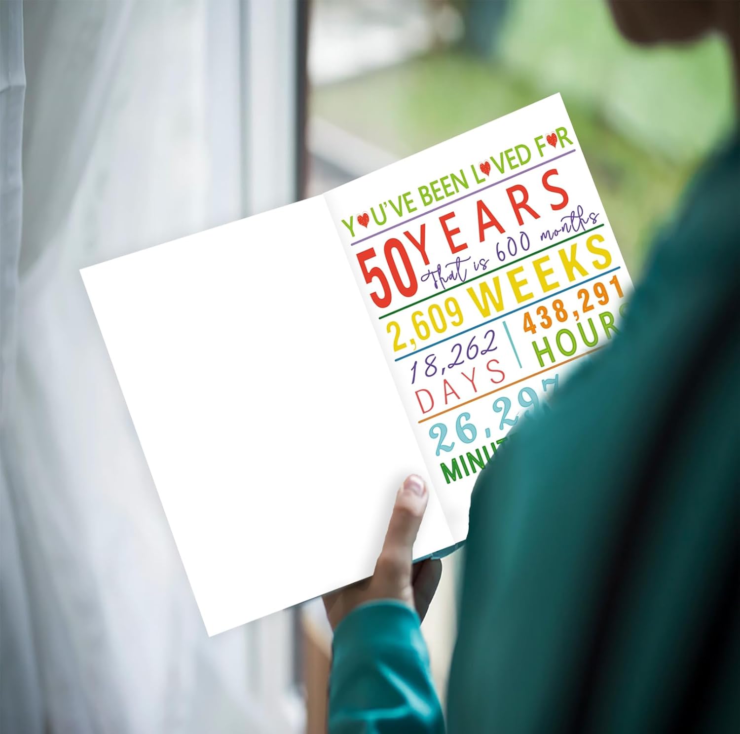 YiKaLus Tarjeta de feliz cumpleaños número 50 para él y ella, divertidos regalos de cumpleaños de cincuenta años para mujeres y hombres, colorida