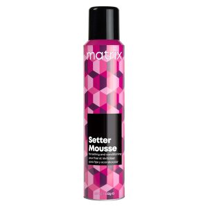 Matrix Setter Mousse  Proporciona elevación y brillo voluminizador  Espuma sin peso  Resistente a la humedad  Control del encrespamiento  Para todo Matrix Setter Mousse  Proporciona elevación y brillo voluminizador  Espuma sin peso  Resistente a la humedad  Control del encrespamiento  Para todo